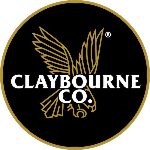 Claybourne_logo_White&Gold_Circle_GoldOutline_Digital_PMS4021