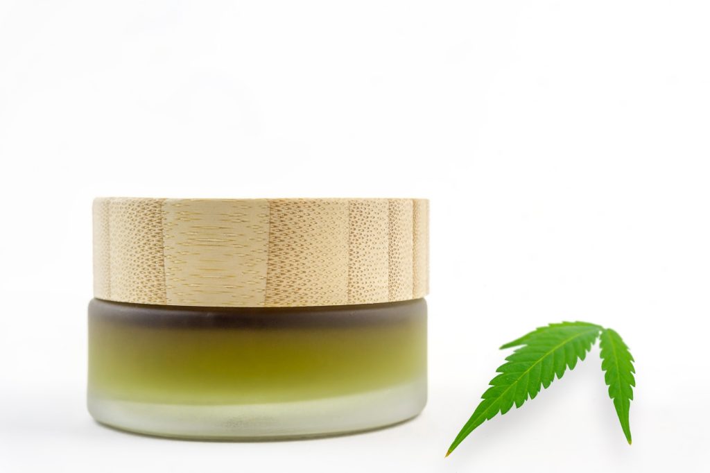 Full Spectrum CBD cannabis alternative medicine skincare cream in glass jar